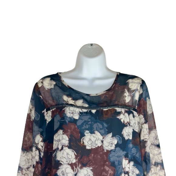 Simply Noelle Floral Sheer Lined Swing Dress Small Medium - Picture 4 of 12